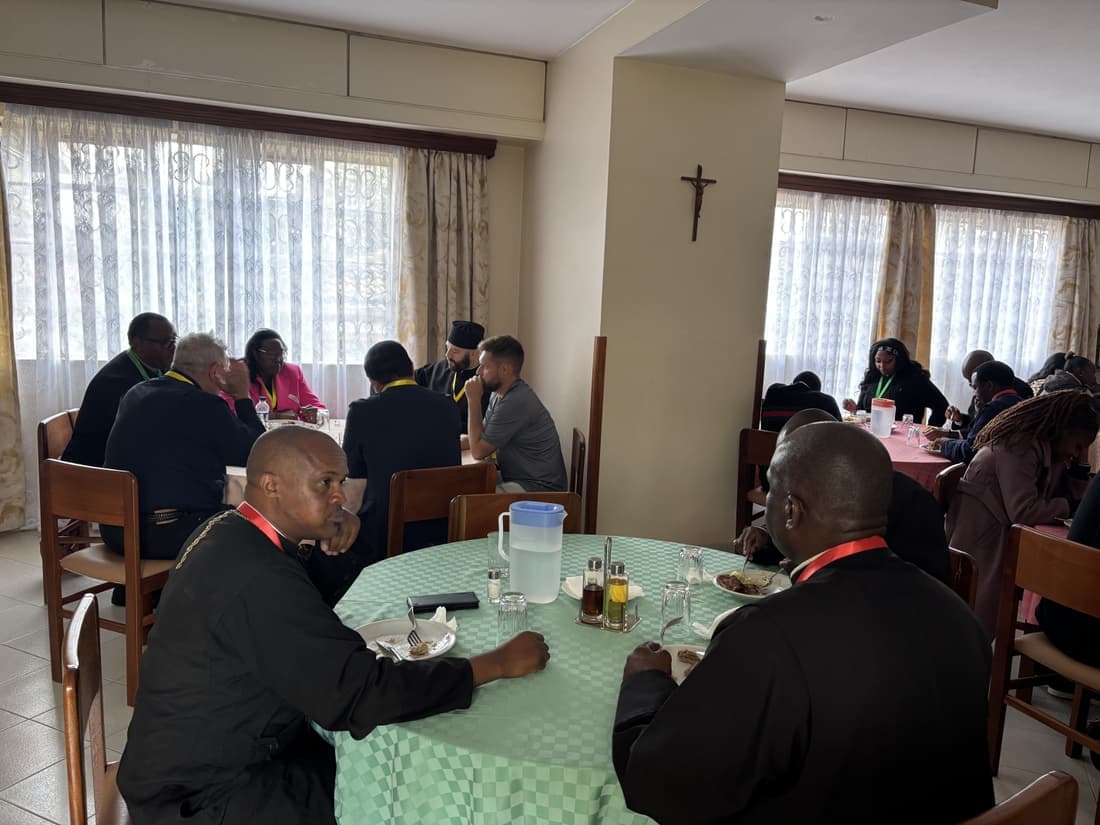 Participants at a shared meal.