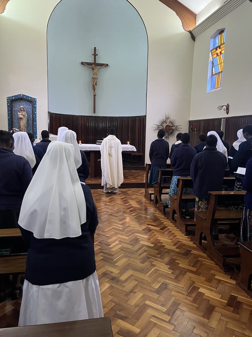 Morning prayers in the chapel.